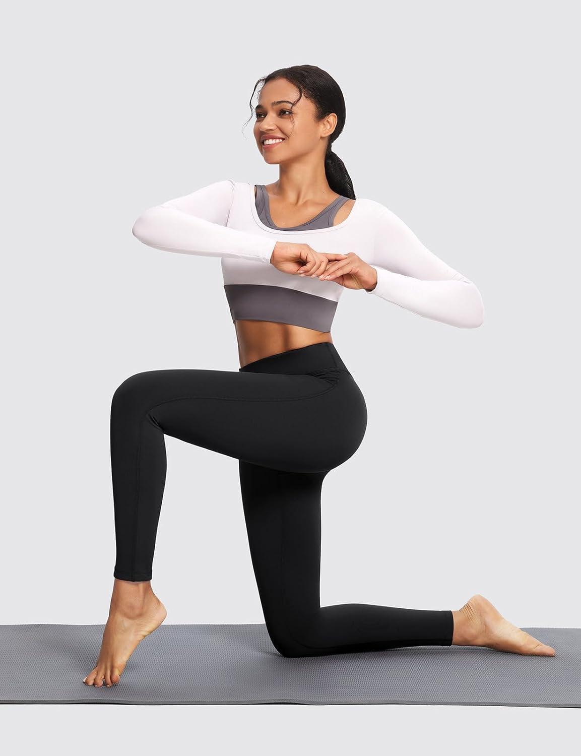imagebaleaf Womens Fleece Lined Leggings Thermal Warm Winter Tights High Waisted Yoga Pants Cold Weather with PocketsBlack