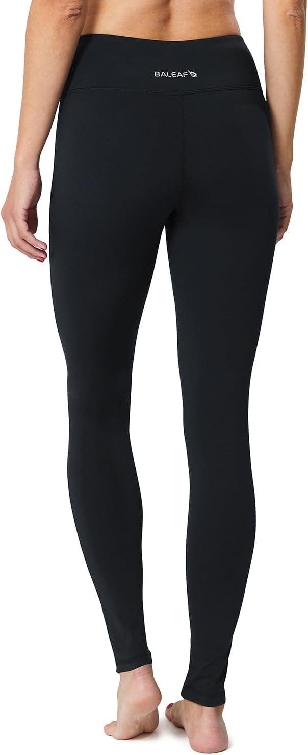 imagebaleaf Womens Fleece Lined Leggings Thermal Warm Winter Tights High Waisted Yoga Pants Cold Weather with PocketsBlackwhite