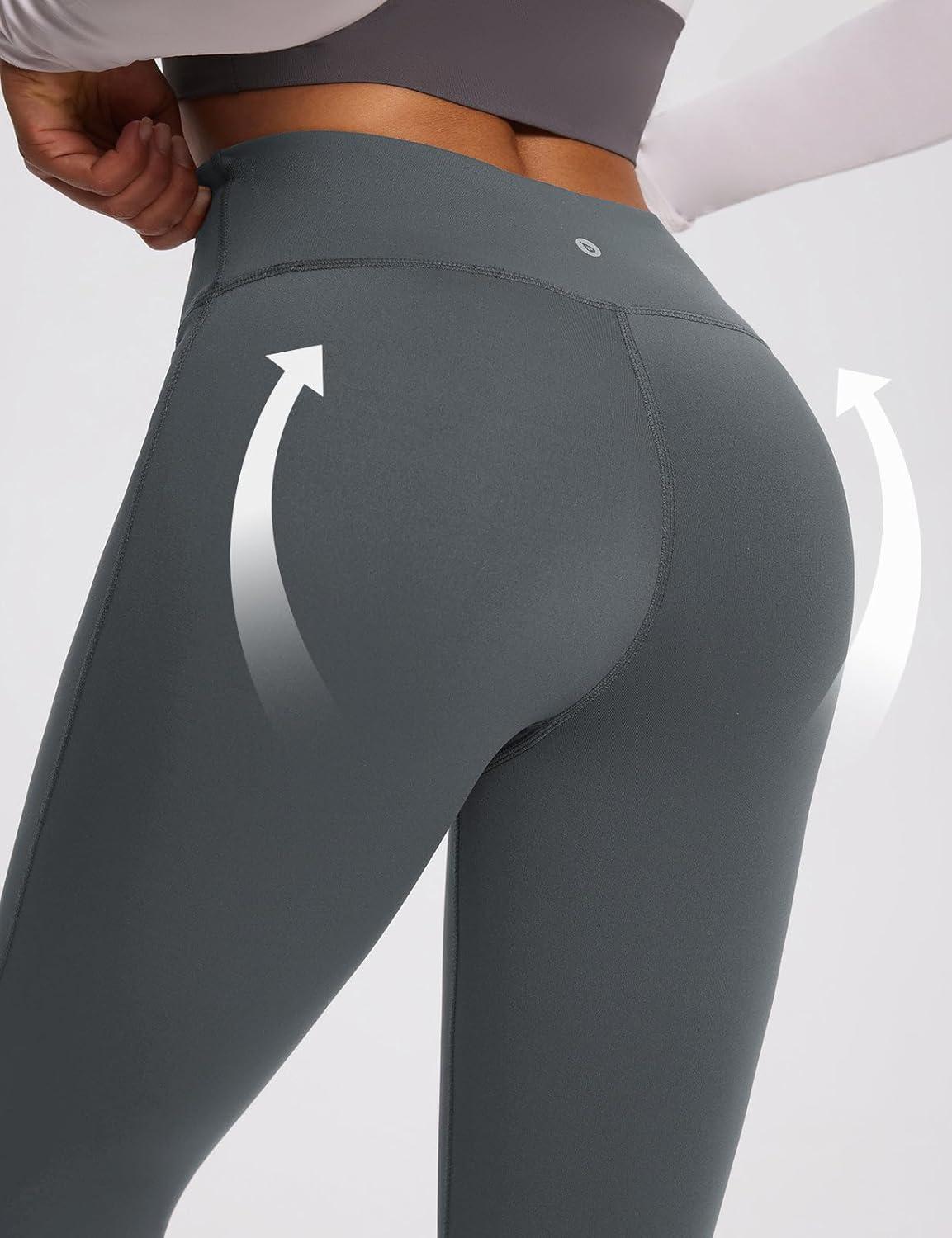 imagebaleaf Womens Fleece Lined Leggings Thermal Warm Winter Tights High Waisted Yoga Pants Cold Weather with PocketsGrey