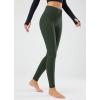 imagebaleaf Womens Fleece Lined Leggings Thermal Warm Winter Tights High Waisted Yoga Pants Cold Weather with PocketsArmy Green