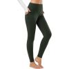 imagebaleaf Womens Fleece Lined Leggings Thermal Warm Winter Tights High Waisted Yoga Pants Cold Weather with PocketsArmy Green