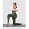 imagebaleaf Womens Fleece Lined Leggings Thermal Warm Winter Tights High Waisted Yoga Pants Cold Weather with PocketsArmy Green