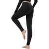 imagebaleaf Womens Fleece Lined Leggings Thermal Warm Winter Tights High Waisted Yoga Pants Cold Weather with PocketsBlack
