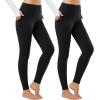 imagebaleaf Womens Fleece Lined Leggings Thermal Warm Winter Tights High Waisted Yoga Pants Cold Weather with PocketsBlackblack