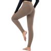 imagebaleaf Womens Fleece Lined Leggings Thermal Warm Winter Tights High Waisted Yoga Pants Cold Weather with PocketsCocoa Creme