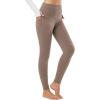 imagebaleaf Womens Fleece Lined Leggings Thermal Warm Winter Tights High Waisted Yoga Pants Cold Weather with PocketsCocoa Creme
