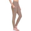 imagebaleaf Womens Fleece Lined Leggings Thermal Warm Winter Tights High Waisted Yoga Pants Cold Weather with PocketsCocoa Creme