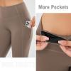 imagebaleaf Womens Fleece Lined Leggings Thermal Warm Winter Tights High Waisted Yoga Pants Cold Weather with PocketsCocoa Creme