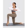 imagebaleaf Womens Fleece Lined Leggings Thermal Warm Winter Tights High Waisted Yoga Pants Cold Weather with PocketsCocoa Creme