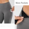 imagebaleaf Womens Fleece Lined Leggings Thermal Warm Winter Tights High Waisted Yoga Pants Cold Weather with PocketsGrey