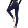 imagebaleaf Womens Fleece Lined Leggings Thermal Warm Winter Tights High Waisted Yoga Pants Cold Weather with PocketsNavy Blue