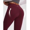 imagebaleaf Womens Fleece Lined Leggings Thermal Warm Winter Tights High Waisted Yoga Pants Cold Weather with PocketsRuby Wine