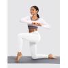imagebaleaf Womens Fleece Lined Leggings Thermal Warm Winter Tights High Waisted Yoga Pants Cold Weather with PocketsWhite