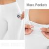 imagebaleaf Womens Fleece Lined Leggings Thermal Warm Winter Tights High Waisted Yoga Pants Cold Weather with PocketsWhite