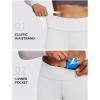 imagebaleaf Womens Fleece Lined Leggings Thermal Warm Winter Tights High Waisted Yoga Pants Cold Weather with PocketsWhite