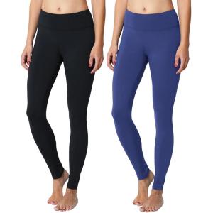 imagebaleaf Womens Fleece Lined Leggings Thermal Warm Winter Tights High Waisted Yoga Pants Cold Weather with PocketsBlackblue