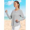 imageBALEAF Womens Sun Shirts UPF 50 Long Sleeve Hiking Tops Lightweight Quick Dry UV Protection Outdoor Clothing01grey