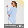 imageBALEAF Womens Sun Shirts UPF 50 Long Sleeve Hiking Tops Lightweight Quick Dry UV Protection Outdoor Clothing01light Blue