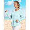 imageBALEAF Womens Sun Shirts UPF 50 Long Sleeve Hiking Tops Lightweight Quick Dry UV Protection Outdoor Clothing01light Green