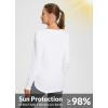 imageBALEAF Womens Sun Shirts UPF 50 Long Sleeve Hiking Tops Lightweight Quick Dry UV Protection Outdoor Clothing01white