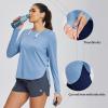 imageBALEAF Womens Sun Shirts UPF 50 Long Sleeve Hiking Tops Lightweight Quick Dry UV Protection Outdoor Clothing02cationic Blue