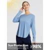 imageBALEAF Womens Sun Shirts UPF 50 Long Sleeve Hiking Tops Lightweight Quick Dry UV Protection Outdoor Clothing02cationic Blue