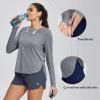 imageBALEAF Womens Sun Shirts UPF 50 Long Sleeve Hiking Tops Lightweight Quick Dry UV Protection Outdoor Clothing02cationic Grey