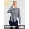imageBALEAF Womens Sun Shirts UPF 50 Long Sleeve Hiking Tops Lightweight Quick Dry UV Protection Outdoor Clothing02cationic Grey