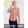 imageBALEAF Womens Sun Shirts UPF 50 Long Sleeve Hiking Tops Lightweight Quick Dry UV Protection Outdoor Clothing02cationic Rose Dawn