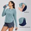 imageBALEAF Womens Sun Shirts UPF 50 Long Sleeve Hiking Tops Lightweight Quick Dry UV Protection Outdoor Clothing02cationic Stone Blue