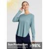 imageBALEAF Womens Sun Shirts UPF 50 Long Sleeve Hiking Tops Lightweight Quick Dry UV Protection Outdoor Clothing02cationic Stone Blue