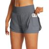 imagebaleaf Womens 3quot Workout Shorts High Waisted Athletic Running Shorts with Liner Sports Lightweight Quick DryBdark Grey