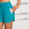 imagebaleaf Womens 3quot5quot7quot9quot High Waisted Swim Board Shorts Quick Dry Swimsuits Bottoms Trunks with PocketsAqua Blue