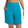 imagebaleaf Womens 3quot5quot7quot9quot High Waisted Swim Board Shorts Quick Dry Swimsuits Bottoms Trunks with PocketsAqua Blue