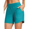 imagebaleaf Womens 3quot5quot7quot9quot High Waisted Swim Board Shorts Quick Dry Swimsuits Bottoms Trunks with PocketsAqua Blue