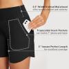 imagebaleaf Womens 3quot5quot7quot9quot High Waisted Swim Board Shorts Quick Dry Swimsuits Bottoms Trunks with PocketsBlack