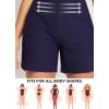imagebaleaf Womens 3quot5quot7quot9quot High Waisted Swim Board Shorts Quick Dry Swimsuits Bottoms Trunks with PocketsDark Blue