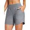 imagebaleaf Womens 3quot5quot7quot9quot High Waisted Swim Board Shorts Quick Dry Swimsuits Bottoms Trunks with PocketsDark Grey