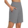 imagebaleaf Womens 3quot5quot7quot9quot High Waisted Swim Board Shorts Quick Dry Swimsuits Bottoms Trunks with PocketsDark Grey