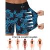 imagebaleaf Womens 3quot5quot7quot9quot High Waisted Swim Board Shorts Quick Dry Swimsuits Bottoms Trunks with PocketsGreen Blue Leaf