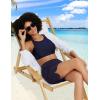 imagebaleaf Womens 3quot5quot7quot9quot High Waisted Swim Board Shorts Quick Dry Swimsuits Bottoms Trunks with PocketsNavy Blue