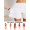 imagebaleaf Womens 3quot5quot7quot9quot High Waisted Swim Board Shorts Quick Dry Swimsuits Bottoms Trunks with PocketsWhite