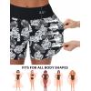 imagebaleaf Womens 3quot5quot7quot9quot High Waisted Swim Board Shorts Quick Dry Swimsuits Bottoms Trunks with PocketsWhite Leaf