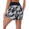 imagebaleaf Womens 3quot5quot7quot9quot High Waisted Swim Board Shorts Quick Dry Swimsuits Bottoms Trunks with PocketsWhite Leaf