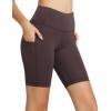 imagebaleaf Womens 8quot 5quot 3quot Biker Shorts High Waist Yoga Workout Gym Running Volleyball Spandex Shorts with PocketsBrownclassic