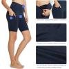 imagebaleaf Womens 8quot 5quot 3quot Biker Shorts High Waist Yoga Workout Gym Running Volleyball Spandex Shorts with PocketsHeather Blueclassic