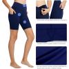 imagebaleaf Womens 8quot 5quot 3quot Biker Shorts High Waist Yoga Workout Gym Running Volleyball Spandex Shorts with PocketsNavy Blueclassic