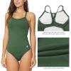 imagebaleaf Womens Athletic Training Adjustable Strap One Piece SwimsuitArmygreen