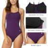 imagebaleaf Womens Athletic Training Adjustable Strap One Piece SwimsuitNew Purple