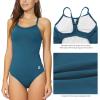 imagebaleaf Womens Athletic Training Adjustable Strap One Piece SwimsuitSteel Blue